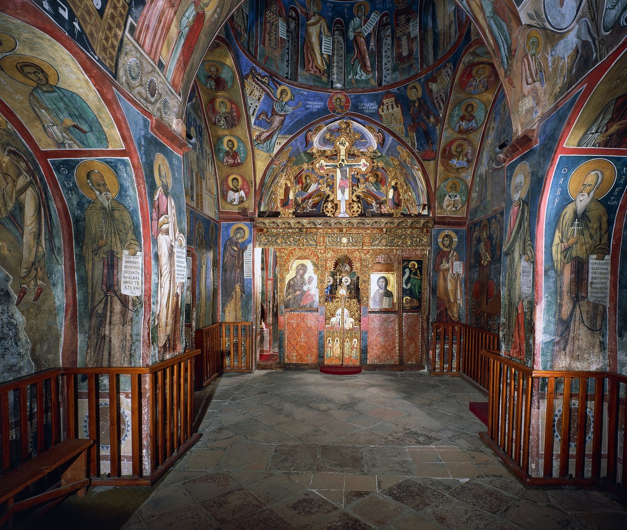 Kalkmalerier på vægge (1192), Panayia Tou Araka-kirken (Vor Frue af Ærts kirke), Lagoudhera, Troodos-bjergene, Cypern af Unknown artist