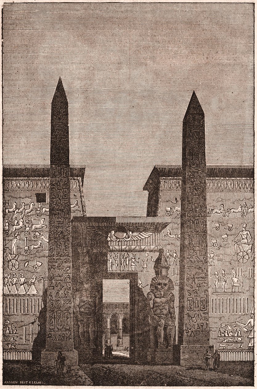 Forside af en rekonstruktion af Luxor-obelisken i Egypten af Unknown