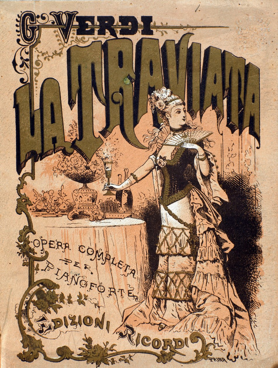 Frontispice af partituret til operaen "La Traviata"" af Giuseppe Verdi (1813-1901) Privatsamling fra det 19. århundrede af Unknown artist