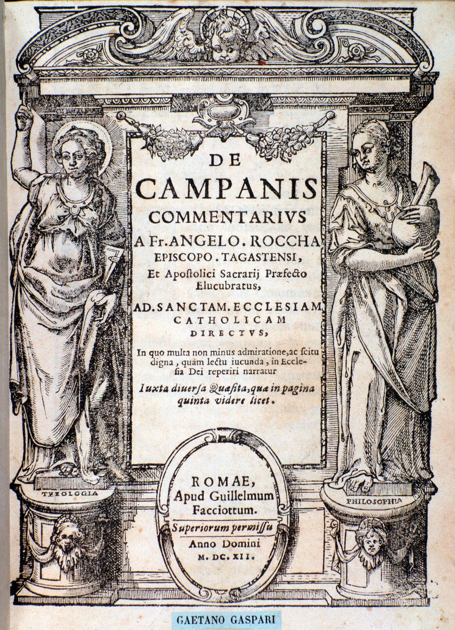 Frontispice fra De campanis af Rocca af Unknown artist