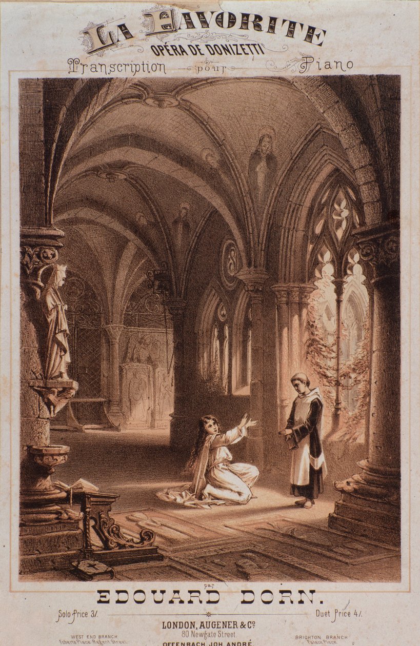 Frontispice af La favorite, opera af Gaetano Donizetti (gravering af Unknown artist