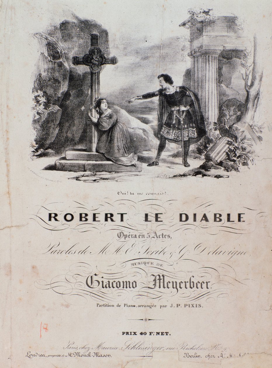 Frontispice af Robert le diable, opera af Meyerbeer (1800-tallet) af Unknown artist