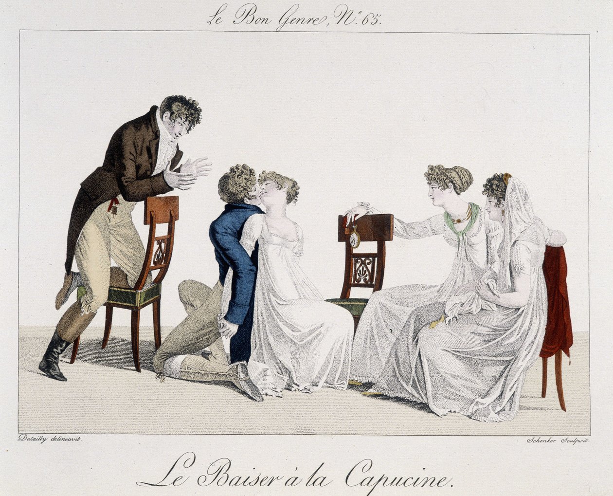 Spil: The Capuchine Kiss - i "" The Good Genre"", n¡65, begyndelsen af det 19. århundrede af Unknown artist