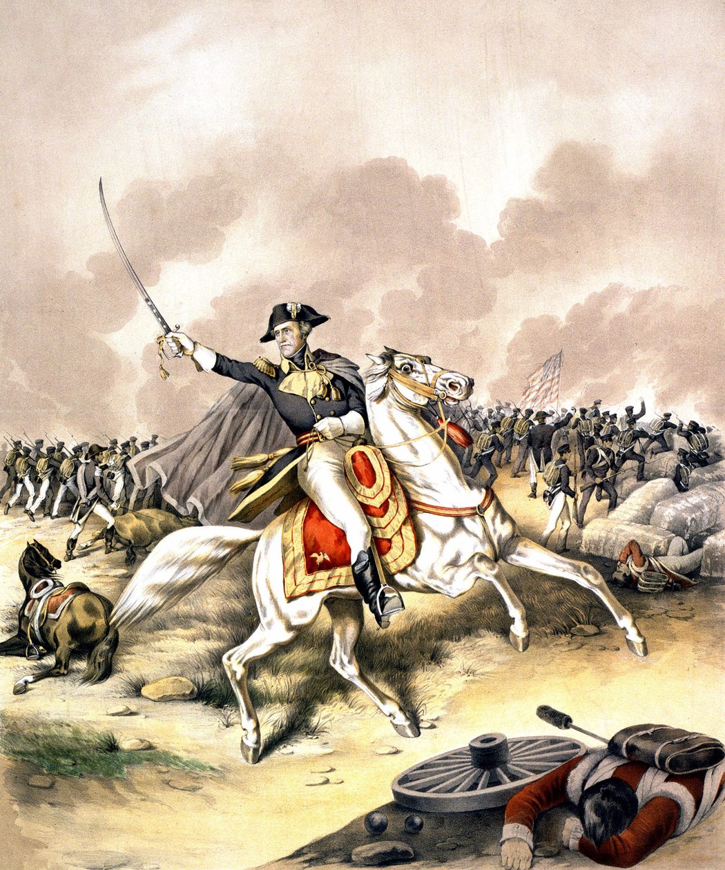 General Andrew Jackson (1767 - 1845) ved slaget ved New Orleans i 1812. af Unknown artist