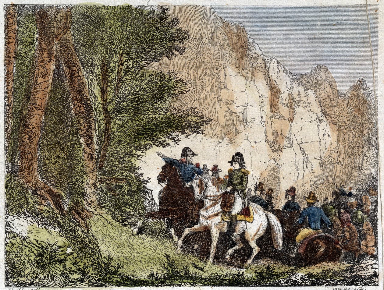 General Bonaparte (Napoleon I) og Pascal (Pasquale) Paoli (1725 - 1807), korsikansk patriot. Gravering 1800-tallet af Unknown artist