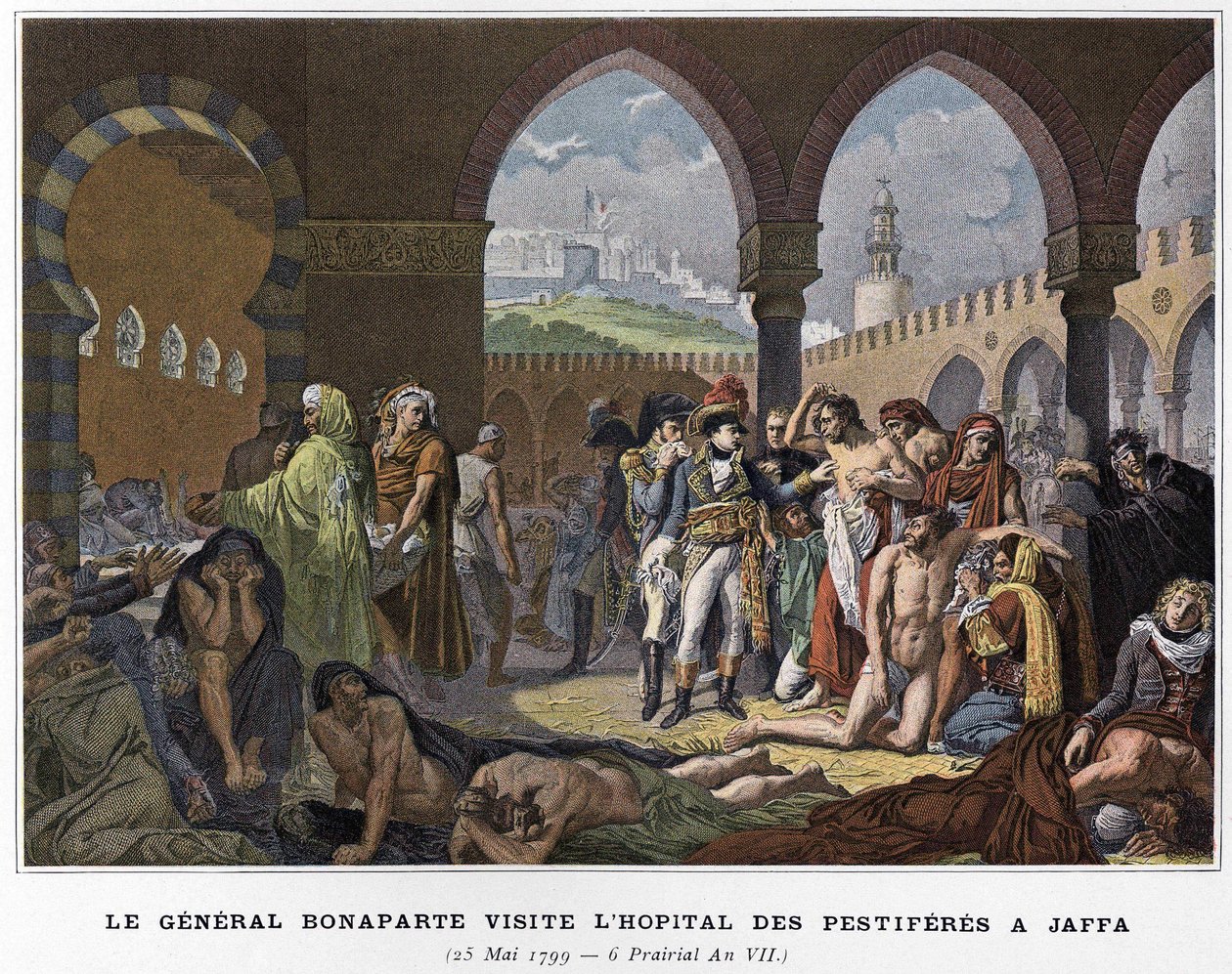 General Bonaparte besøgte Pestiferous Hospital i Jaffa den 25. maj af Unknown artist