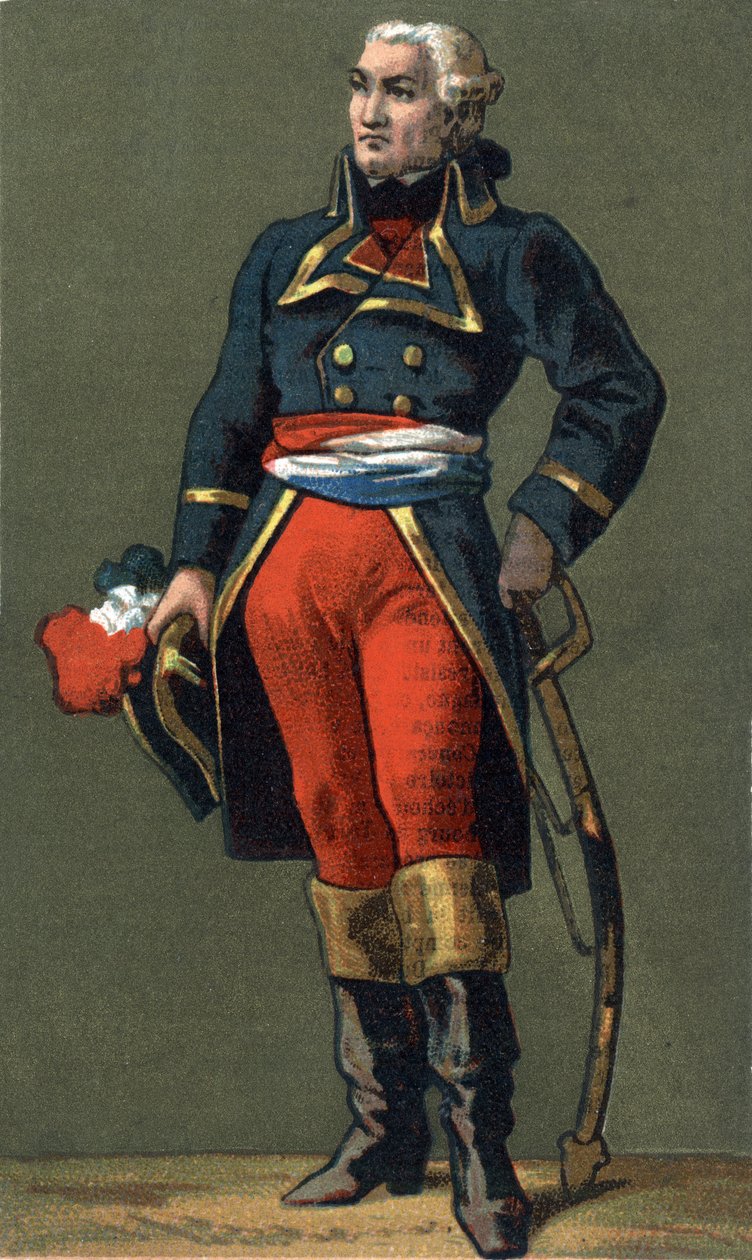 General Dumouriez. Charles Francois du Perier, dit du Perier du Mourier derefter Dumouriez General francais (1739-1823). Kromolitografi af det 19. århundrede af Unknown artist