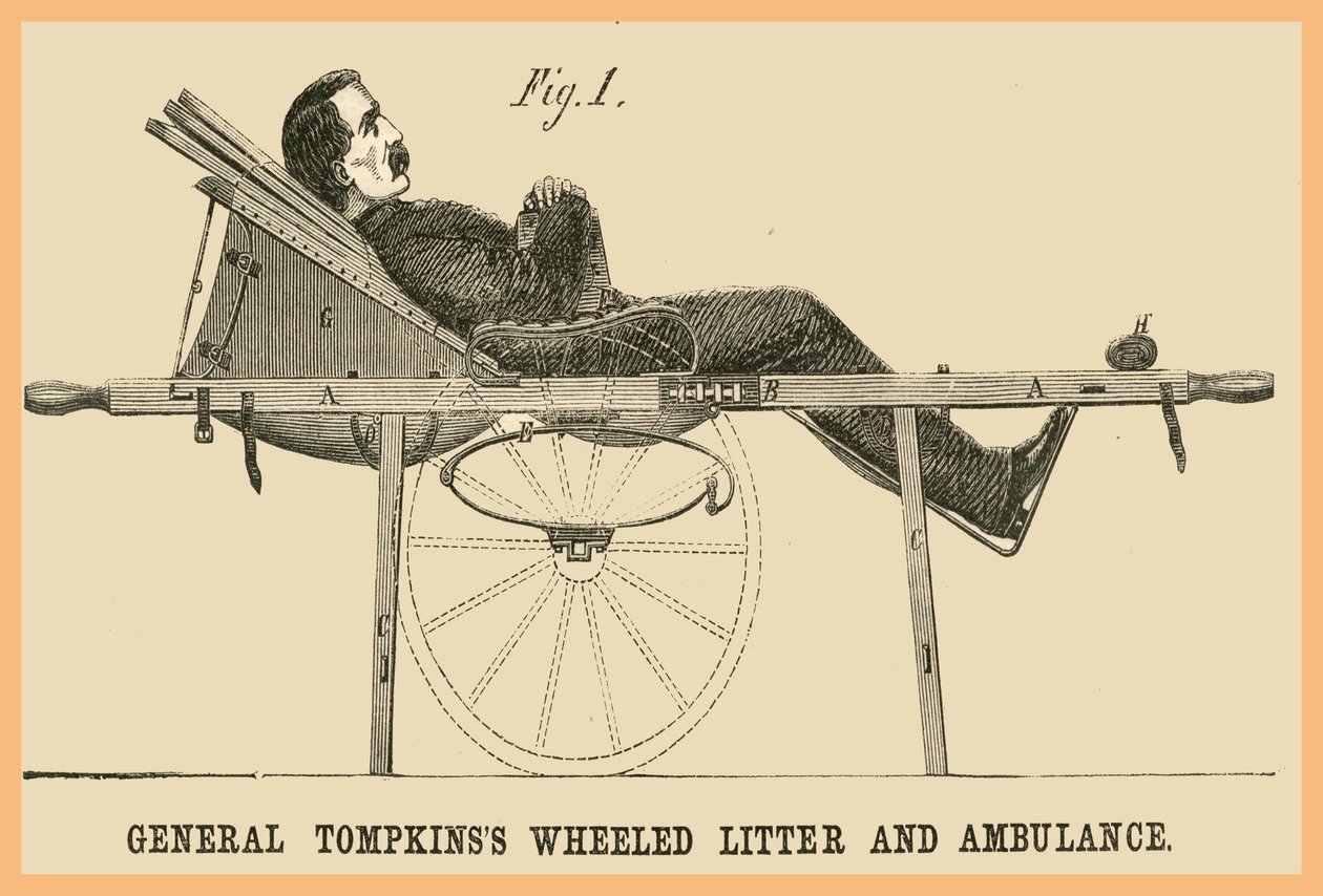 General Tompkins hjulstrøelse - ambulance af Unknown Artist