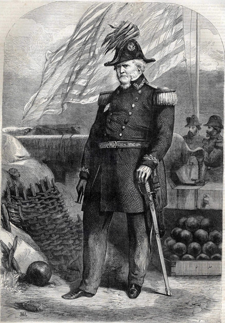 General Winfield Scott (1786 - 1866). stik fra 1860. af Unknown artist