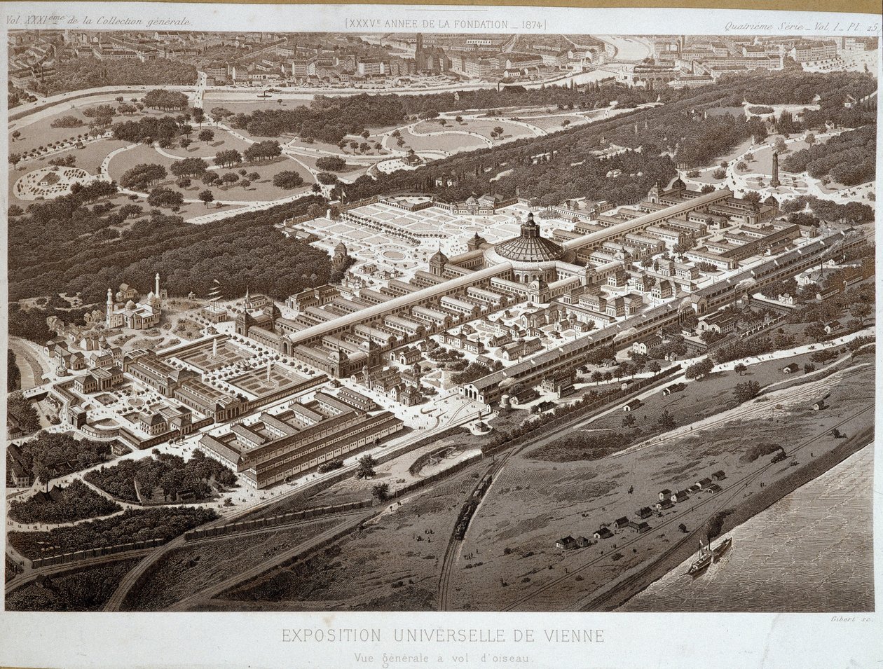 Overblik over verdensudstillingen i Wien i 1873. af Unknown artist