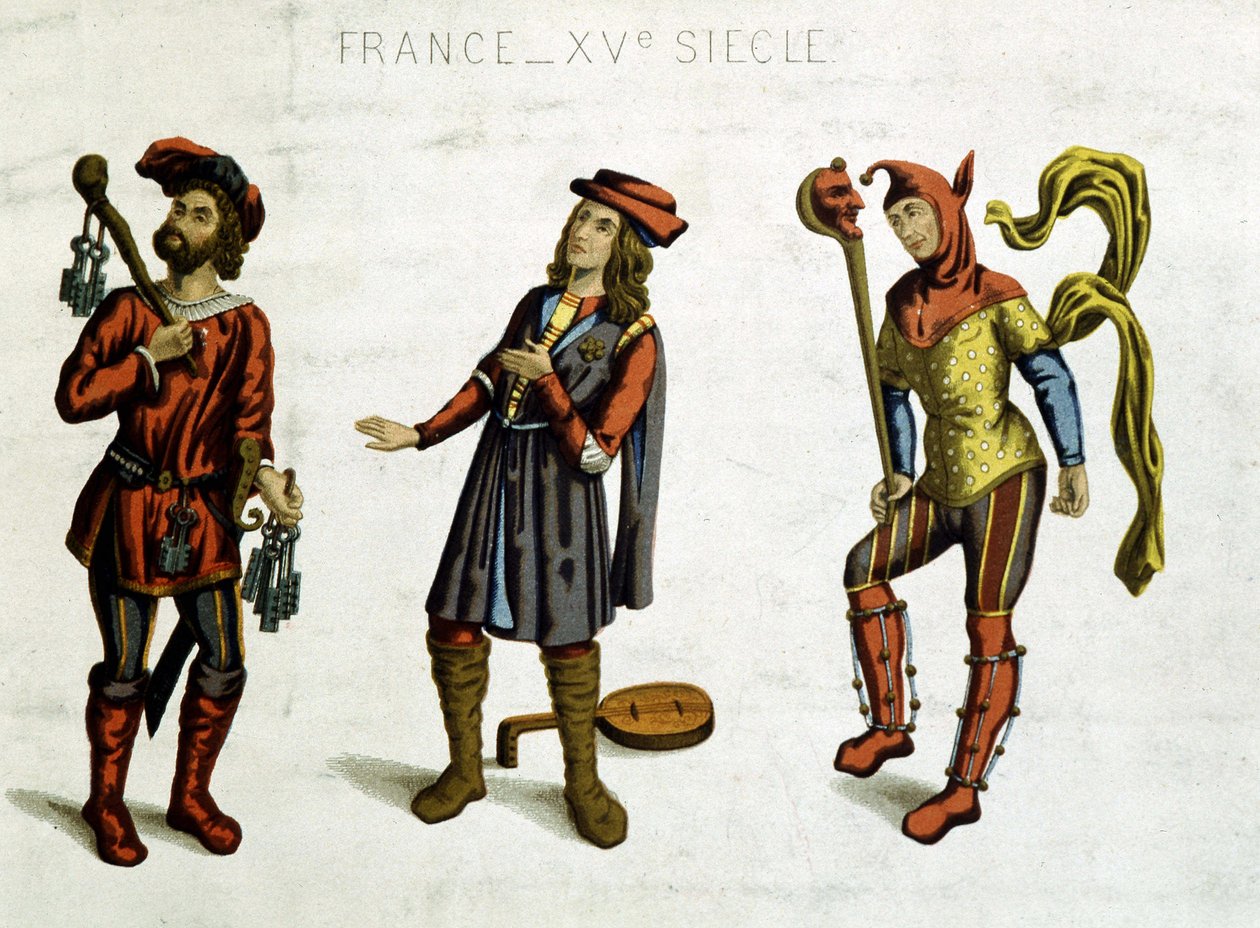 Geolier, minestrel og skør, fra en makaber dans af Unknown artist