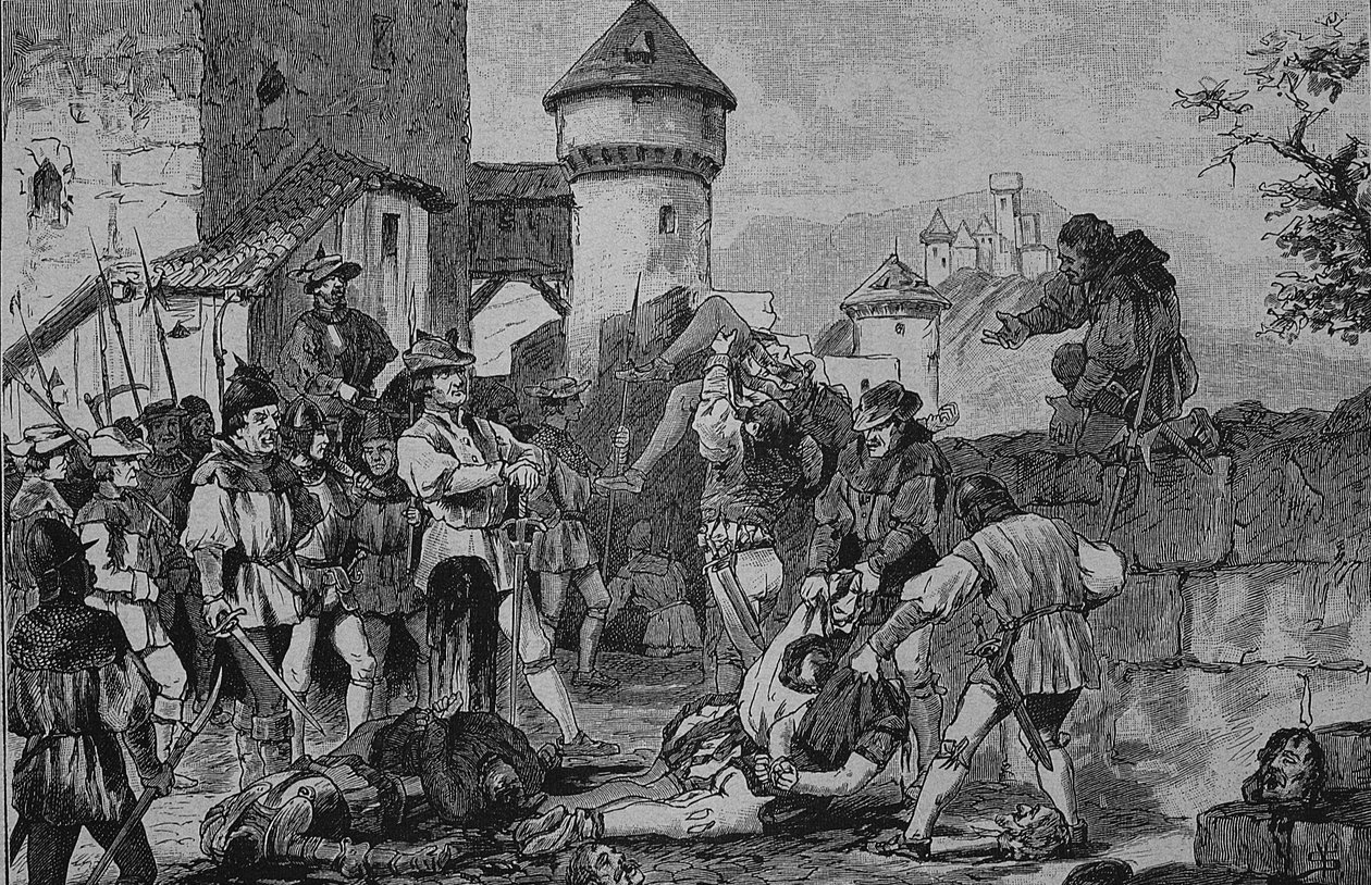 Den tyske bondekrig (1524-1526): Efter stormningen af slottet Maichau af Unknown artist