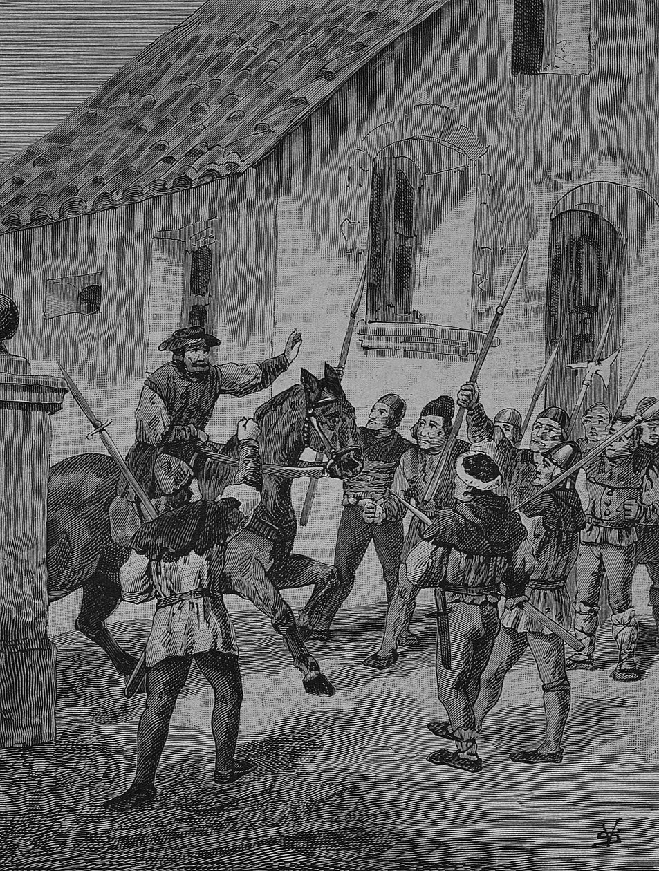 Den tyske bondekrig (1524-1526): Feuerbacher og de oprørske bønder, Matern Feuerbacher var leder af bønderne i bondekrigen af Unknown artist