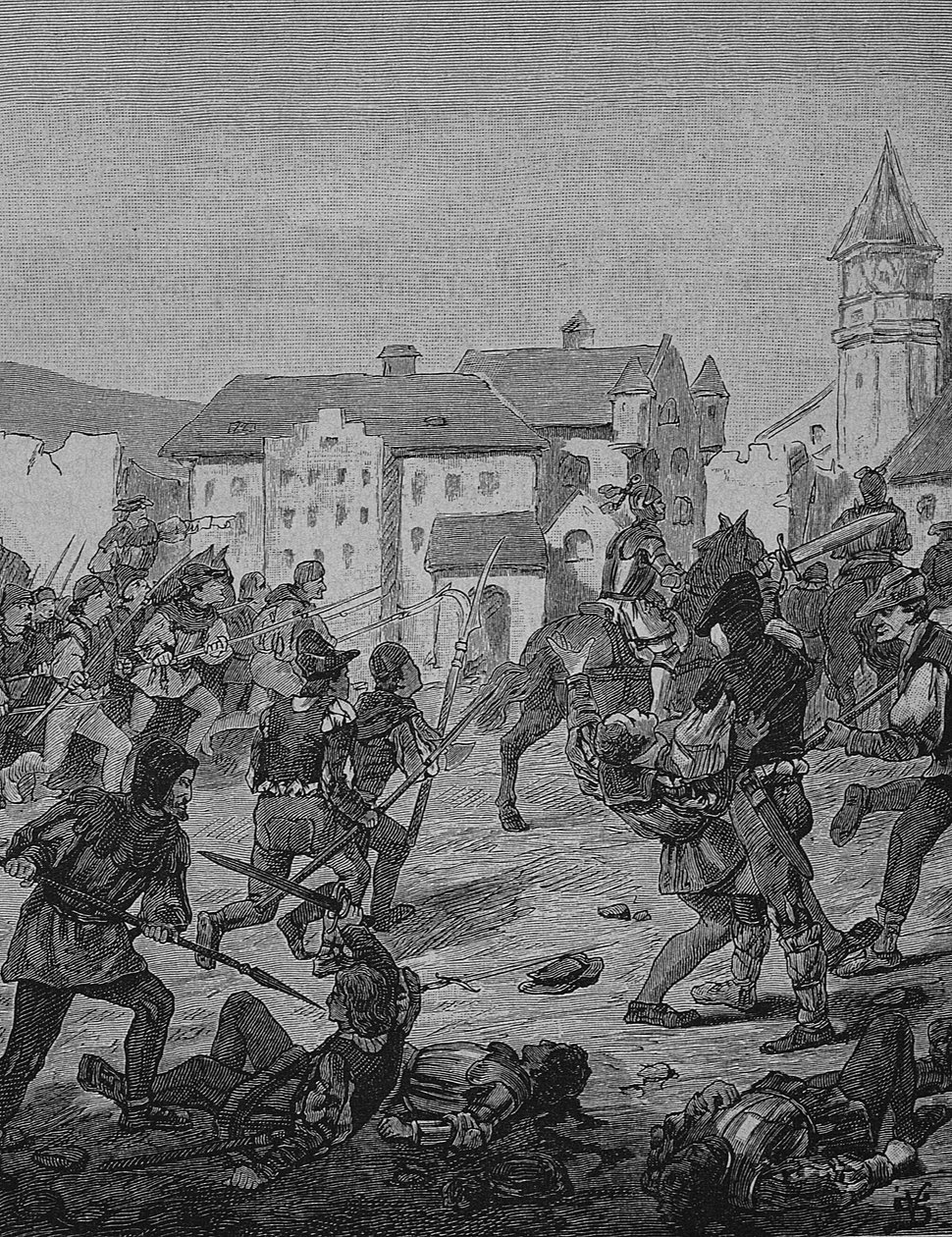 Den tyske bondekrig (1524-1526): Stormen på Weinsberg af Unknown artist