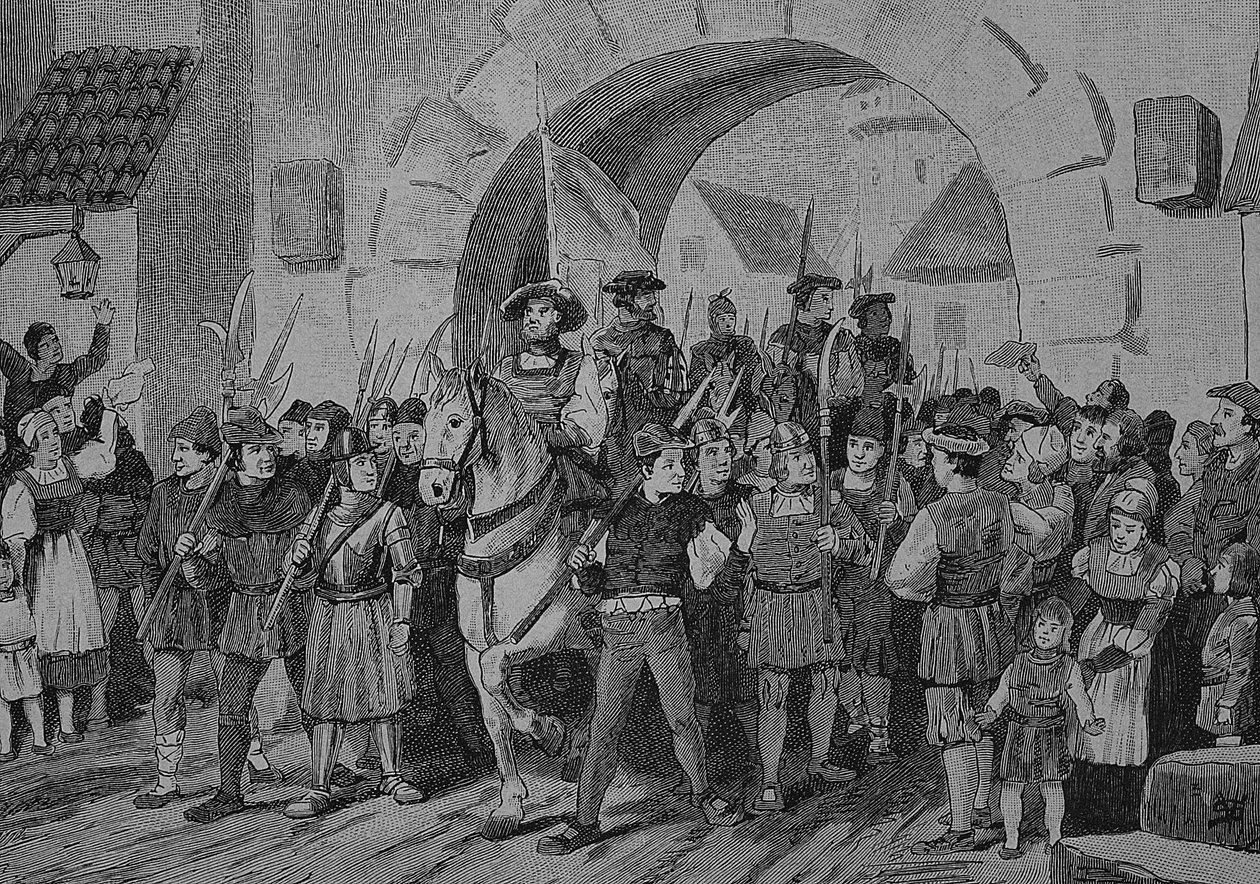 Den tyske bondekrig (1524-1526): Heilbronner Fohnlein trækker sig tilbage af Unknown artist