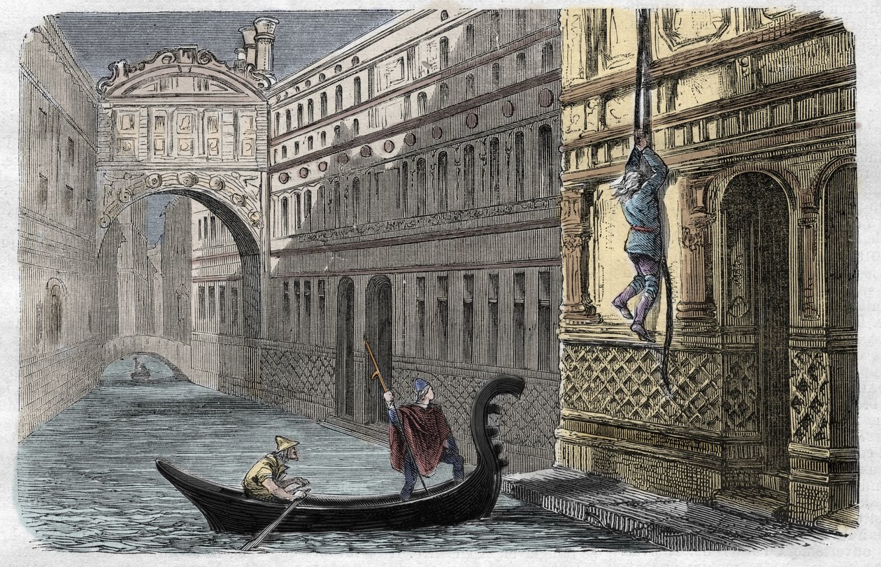 Giacomo Casanova (1725-1798) flygter fra The Leads, Venedig, 31. oktober af Unknown artist