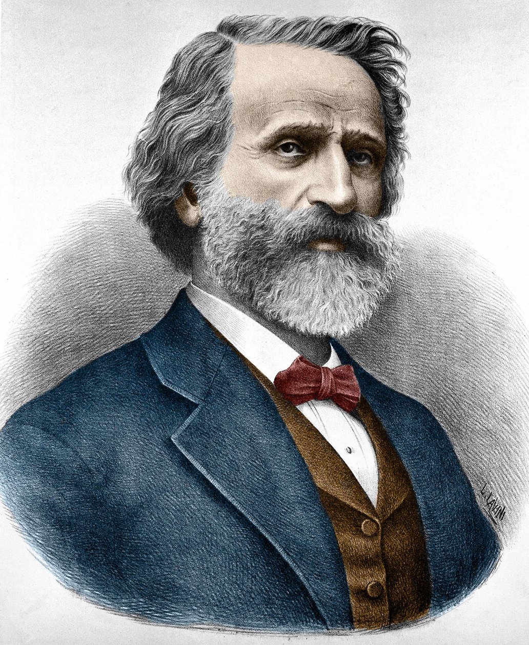 Giuseppe Verdi (1813-1901), italiensk komponist. af Unknown artist