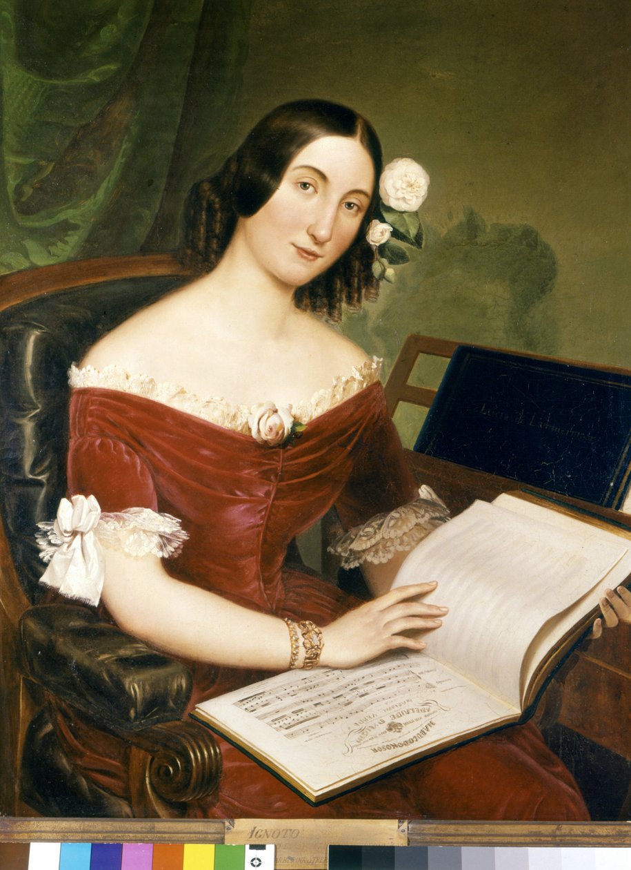 Giuseppina Strepponi (1815-1897), berømt sopran, hustru til Giuseppe Verdi. af Unknown artist