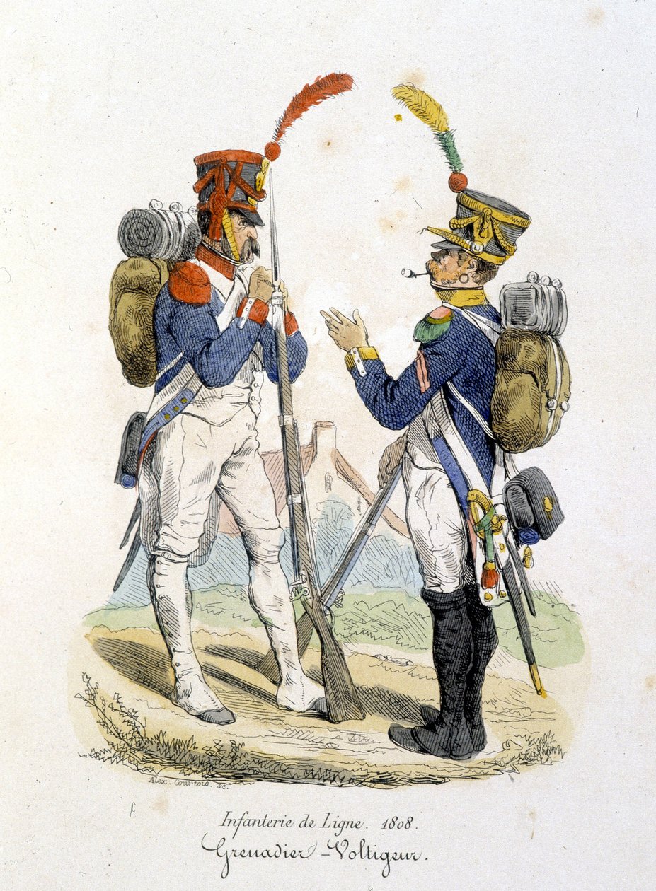 Grenader og voltiger af linjeinfanteriet af Unknown artist
