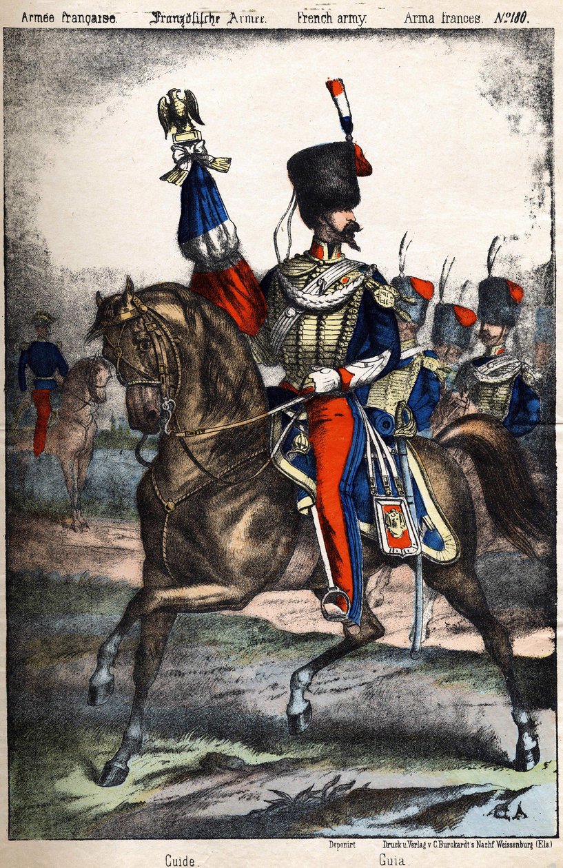 Guide til den franske Armee. sd. gravering af det 19. århundrede. af Unknown artist