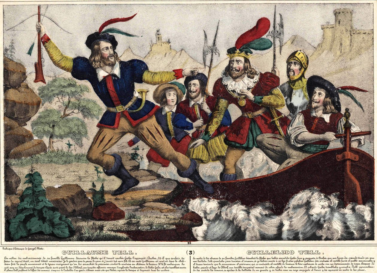Guillaume Tell (William Tell) opdager pilen af Unknown artist