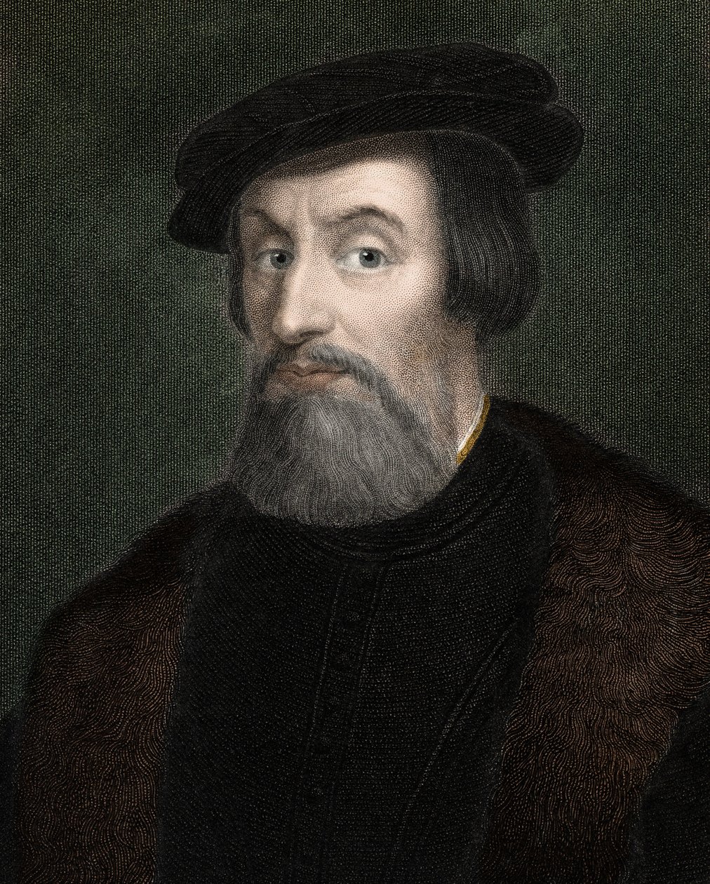 HERNANDO (Hernan) CORTES (Cortez) (1485-1547) Engelsk erobrer af Mexico - gravering - 1800-tallet af Unknown artist