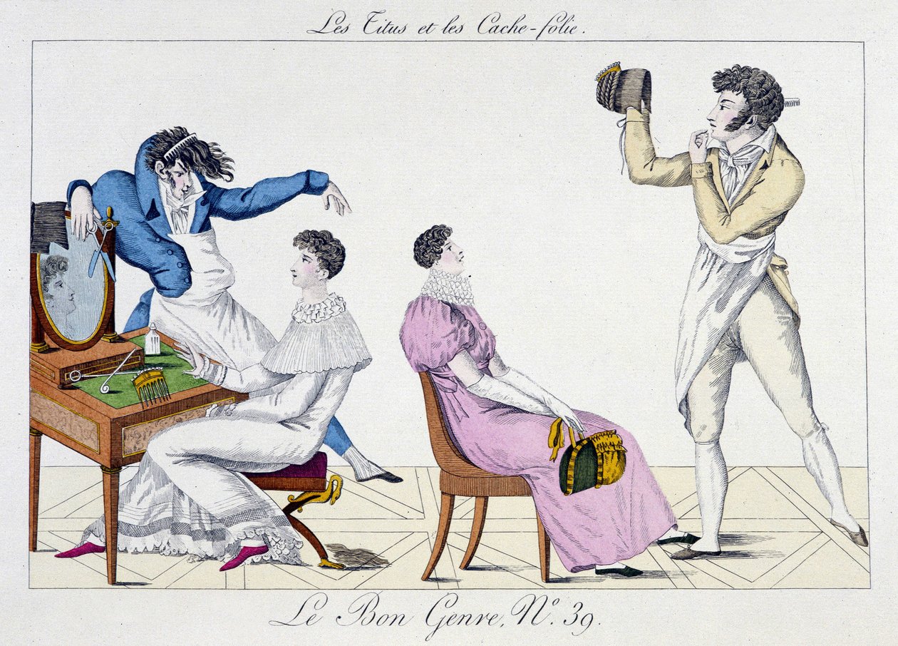 Frisør - i “” Le Bon Genre””, deb. 19. århundrede af Unknown artist