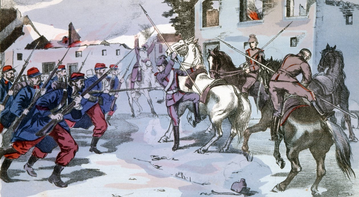 Håndgemæng ved Epernay, Frankrig mellem tyske og franske styrker af Unknown Artist