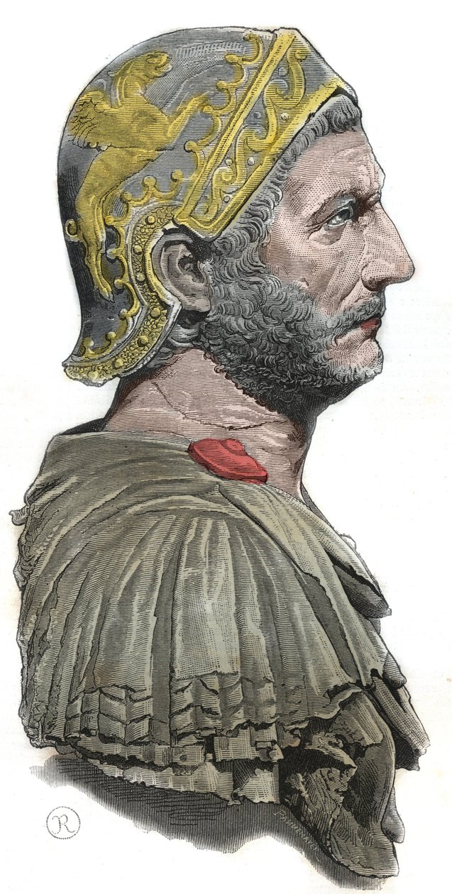 Hannibal - Portræt af Hannibal eller Annibal Barca (ca. 247-183 f.Kr.), karthagisk general og statsmand af Unknown artist