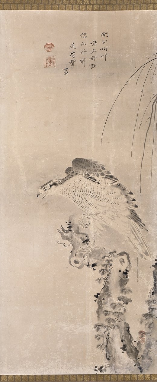 Hawks And Prey (blæk på papir) af Unknown artist