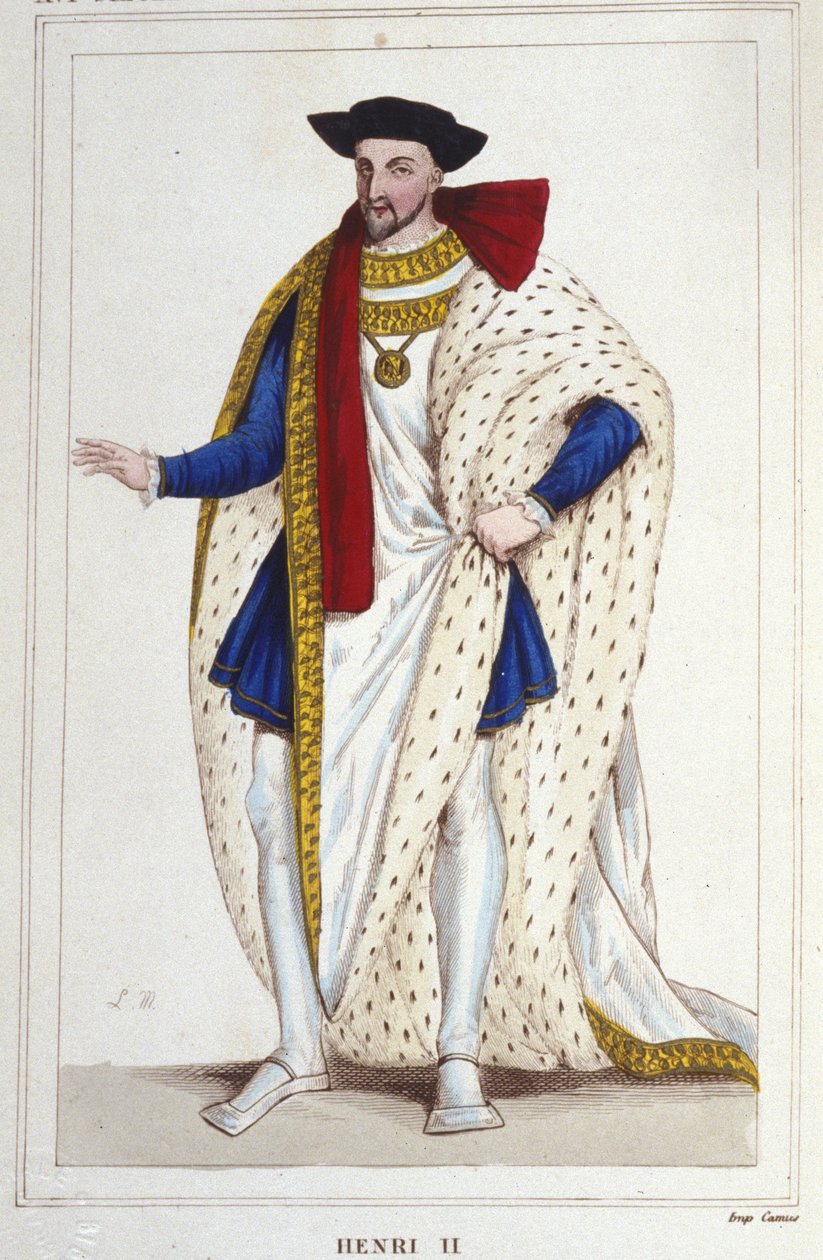 Henrik II, konge af Frankrig (1519 - 1559) gravering af 1830 af Unknown artist