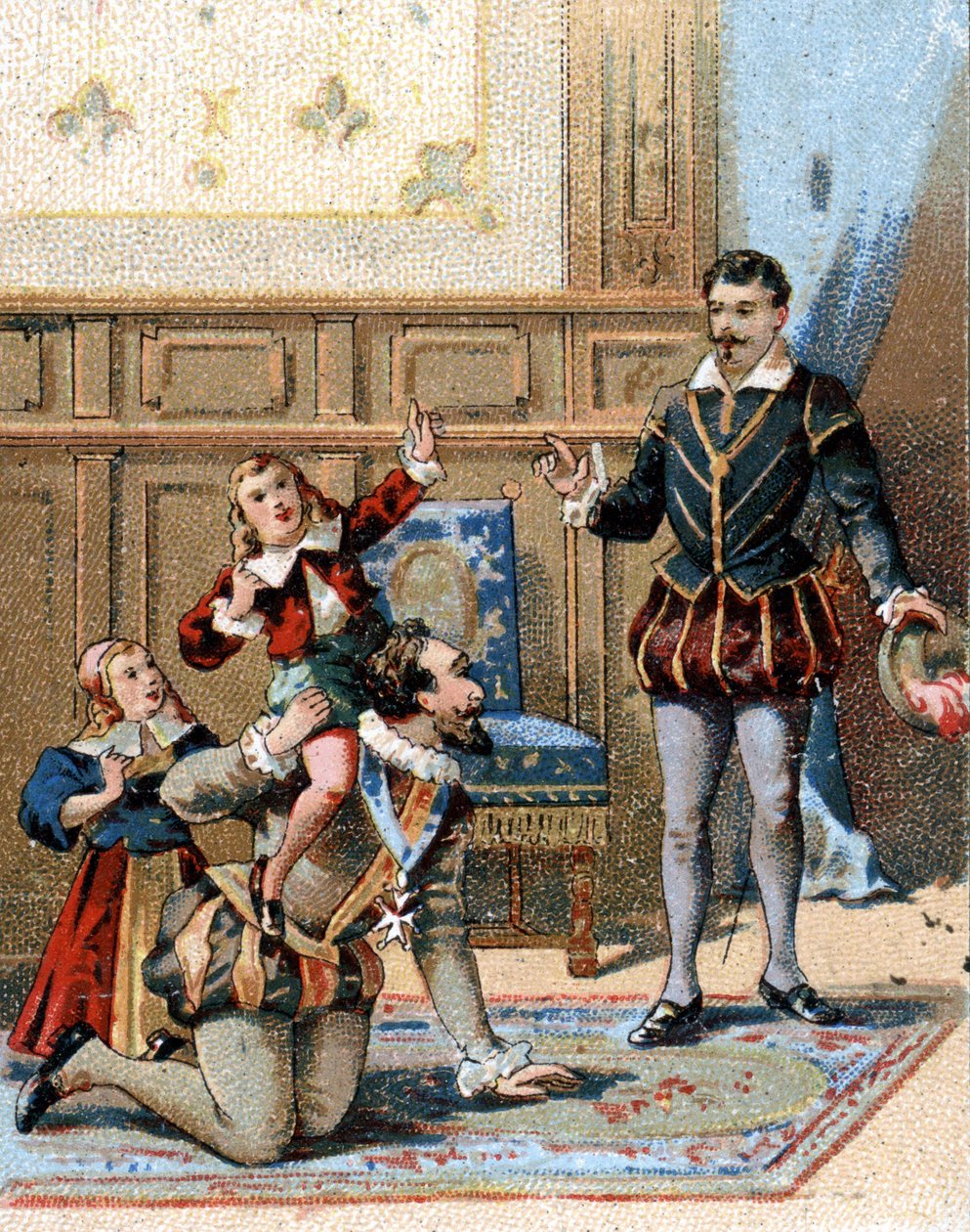 Henrik IV, konge af Frankrig (1553-1610) leger med sine børn af Unknown artist