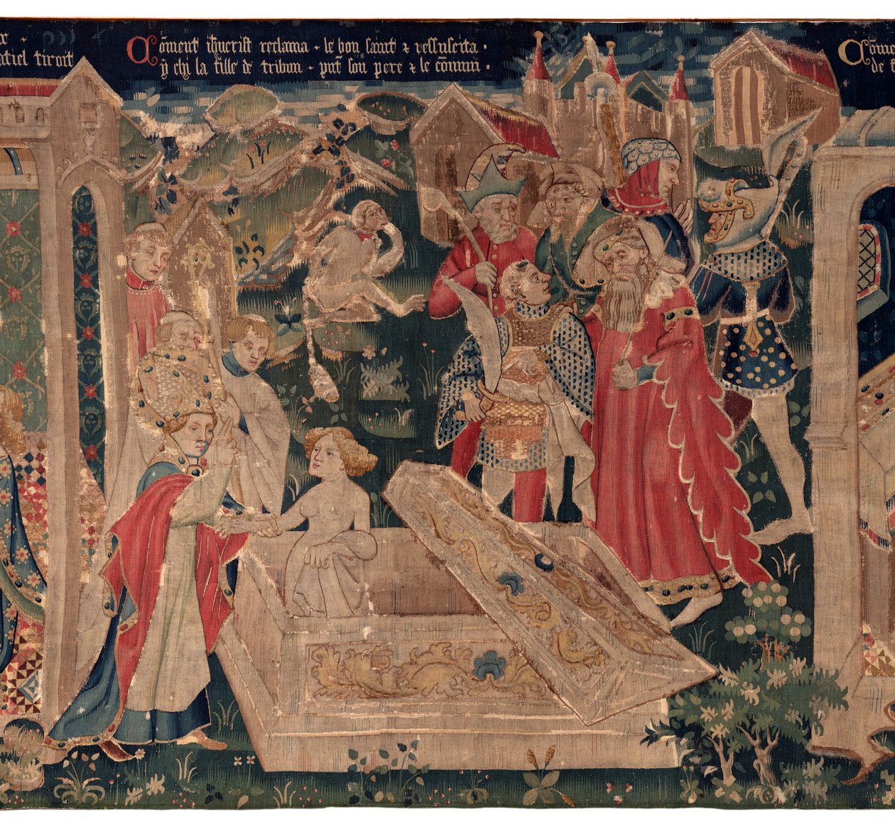 Historien om Saint Piat og Saint Eleuthère, Scene 12: Opstandelsen af ​​tribunens datter af Unknown artist