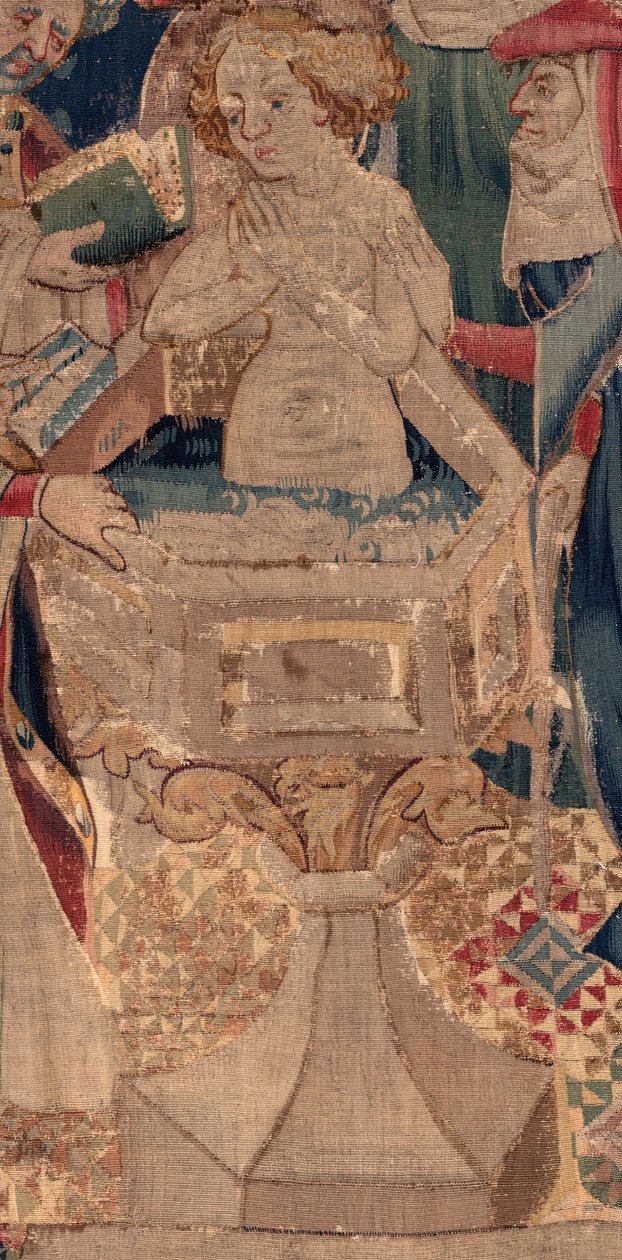 Historien om Saint Piat og Saint Eleuthère, Scene 13: Dåb af Blanda (Hvordan de gode helgener døbte dattertribunen, der rejste midler ved et meget stort mysterium: Blande, der var en mor til den gode helgen). Detalje. af Unknown artist