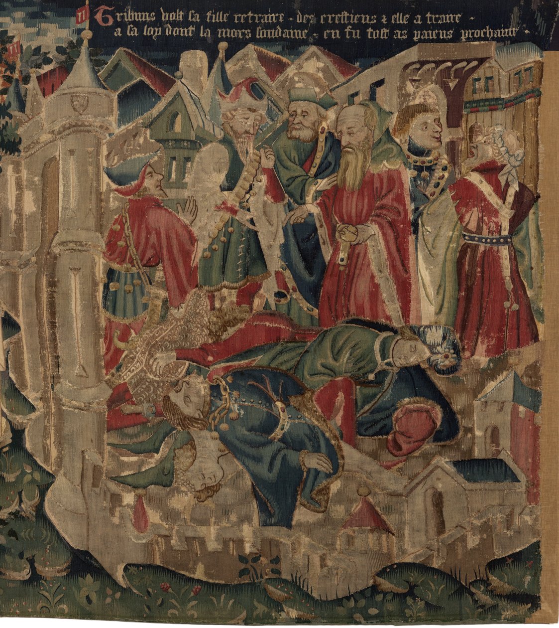 Historien om Saint Piat og Saint Eleuthère, Scene 14: Pesten knuser byen Tournai af Unknown artist