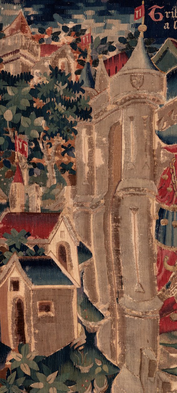 Historien om Saint Piat og Saint Eleuthère, Scene 14: Pesten knuser byen Tournai. Detalje. af Unknown artist