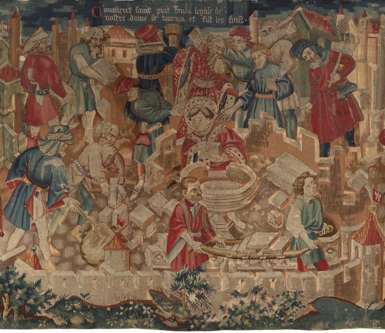 Historien om Saint Piat og Saint Eleuthère, Scene 5: Hvordan den hellige Piat grundlagde Vor Frue kirke og lavede døbefontene af Unknown artist