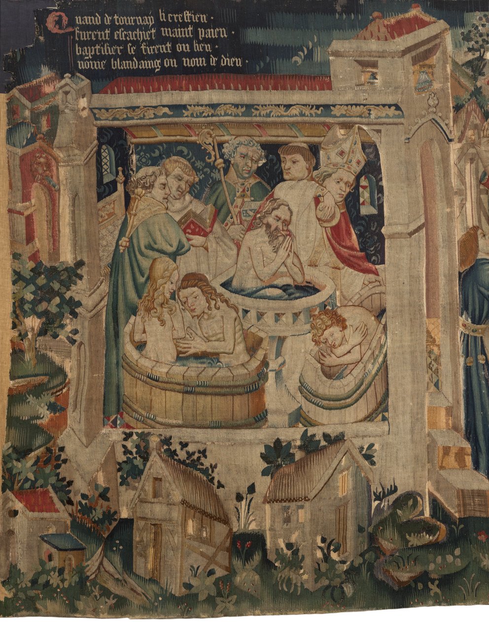 Historien om Saint Piat og Saint Eleuthère, Scene 7: Dåb af de eksilkristne af Unknown artist