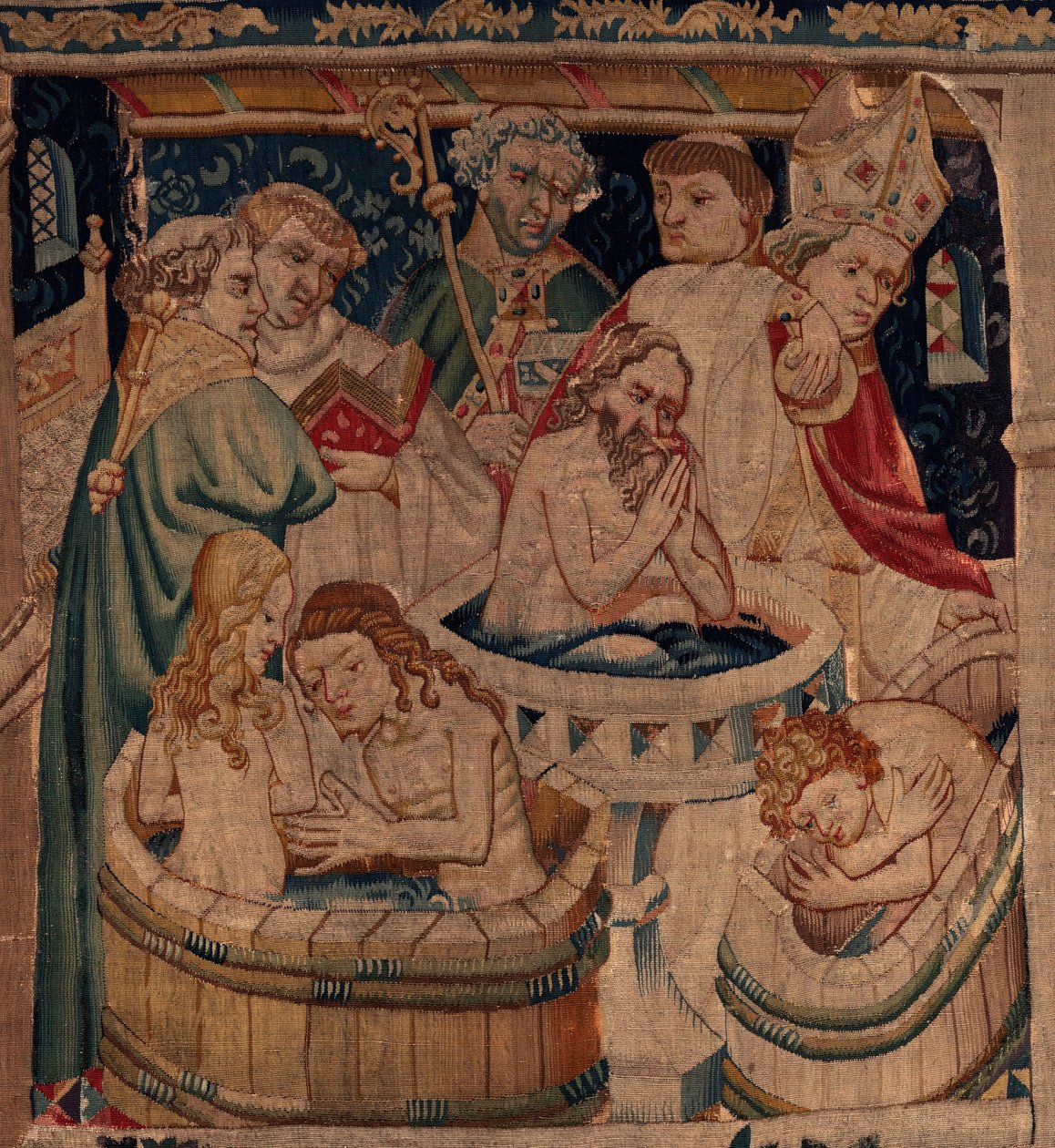 Historien om Saint Piat og Saint Eleuthère, Scene 7 dåb af de eksilkristne, Detalje. Dåben. af Unknown artist