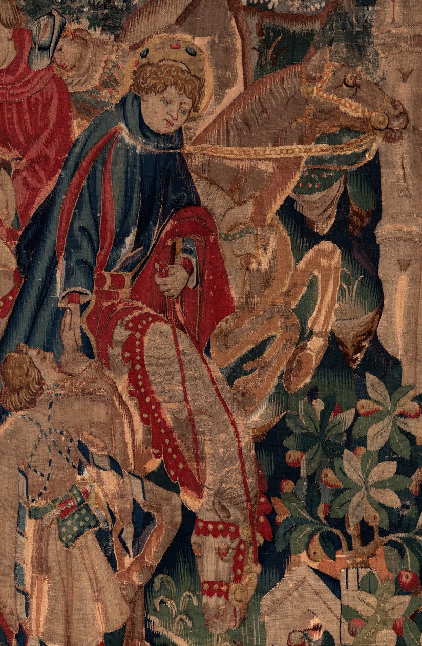 Historien om Saint Piat og Saint Eleuthère, scene 8, detaljecenter. Ryttere. af Unknown artist