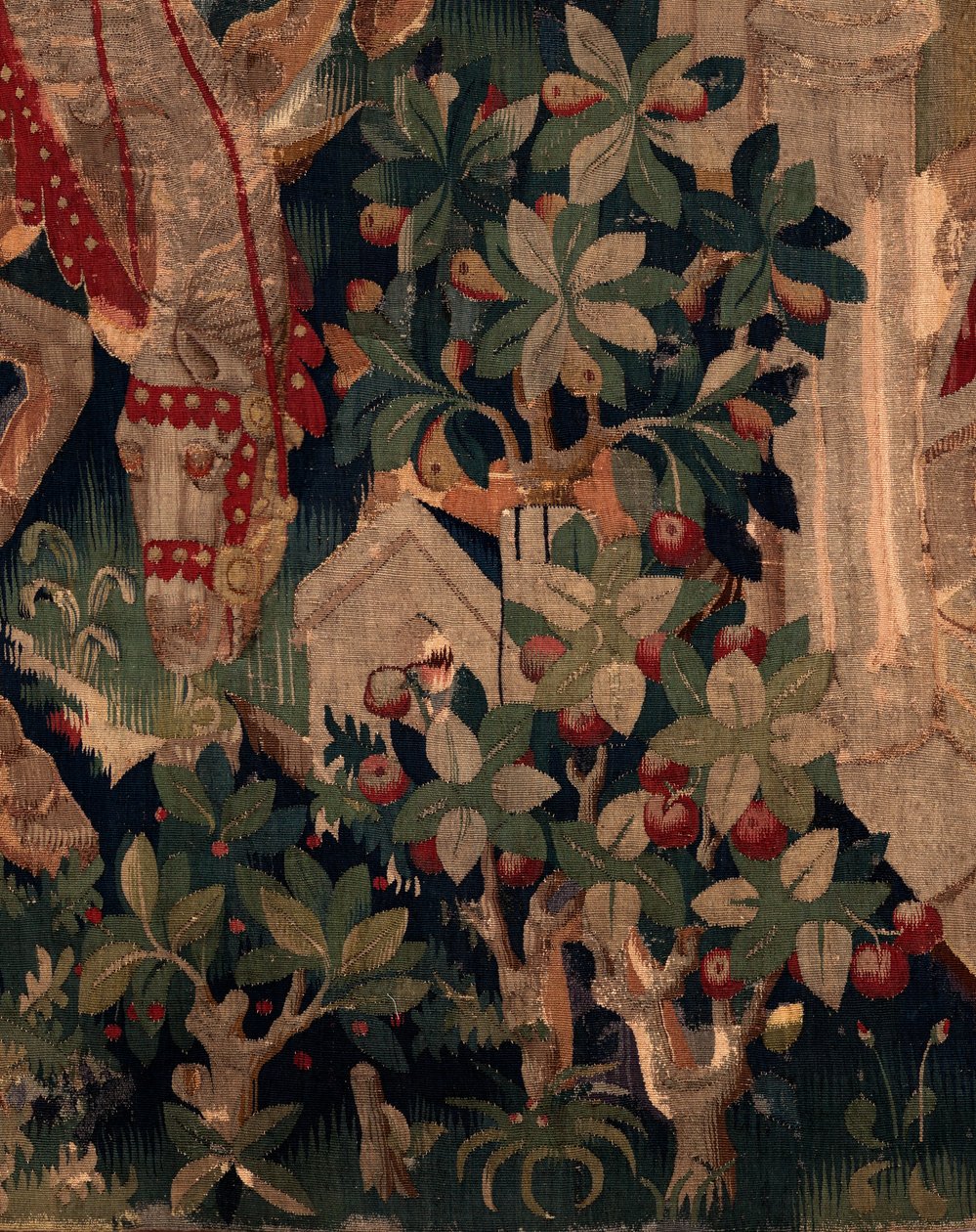 Historien om Saint Piat og Saint Eleuthère, Scene 8 Detalje midt til højre. Naturscene, buske. af Unknown artist