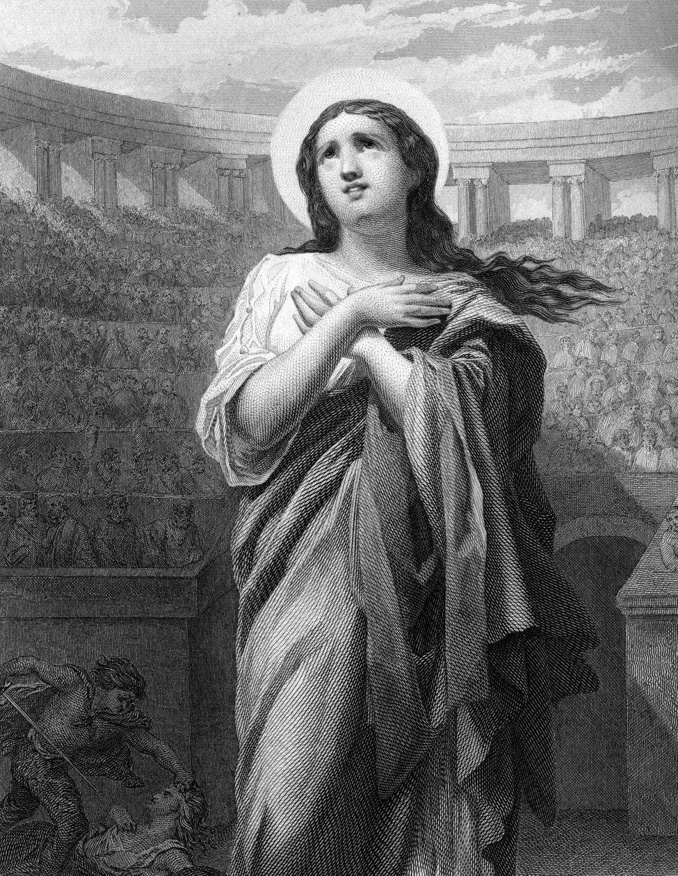 Hellige Lykkelighed. Enke og romersk martyrium. (II c.) i “”De hellige kvinder””.1852 af Unknown artist