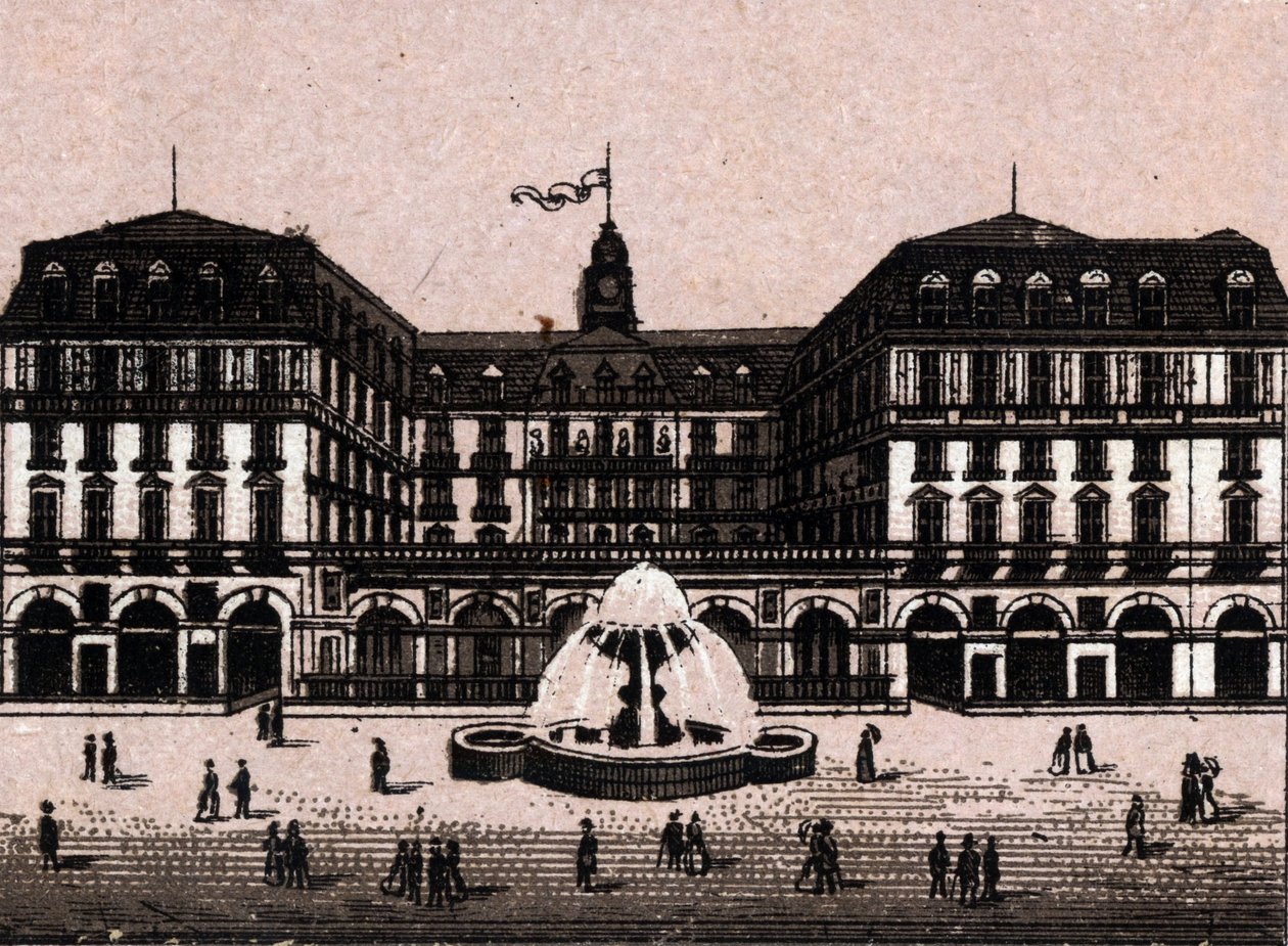 Hotel Frankfurter hof i Frankfurt Tyskland (Frankfurt, Tyskland) i "" Verden illustrerer 168 visninger"" Udateret (slutningen af 1800-tallet) af Unknown artist