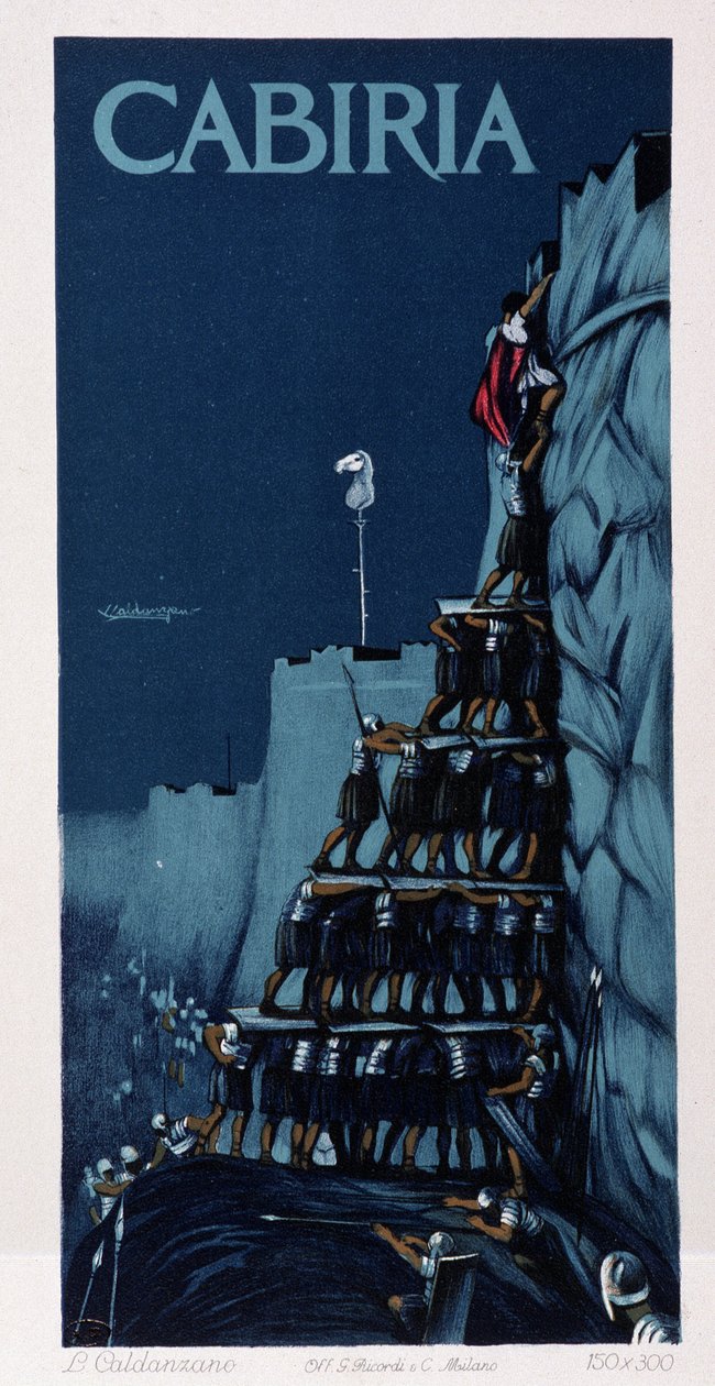 Mennesketårn, plakat af "Cabiria", film af Giovanni Pastrone, aka Piero Fosco af Unknown artist