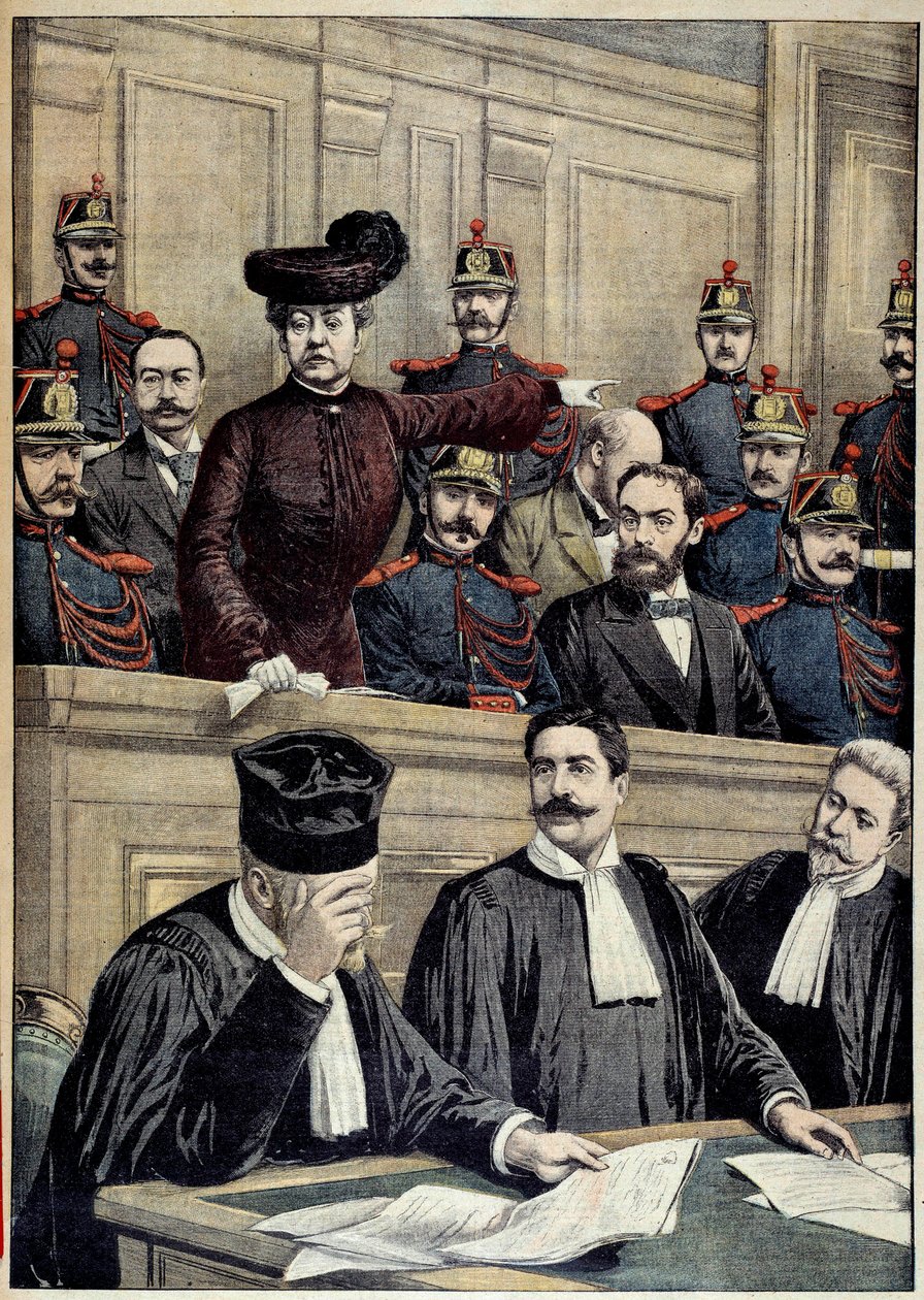 Humbert-sag: retssagen mod Therese Humbert (1856-1918), repræsenteret af en fransk skurk, som udgav sig for at være arven fra en amerikansk millionær. 1903 Privat samling af Unknown artist
