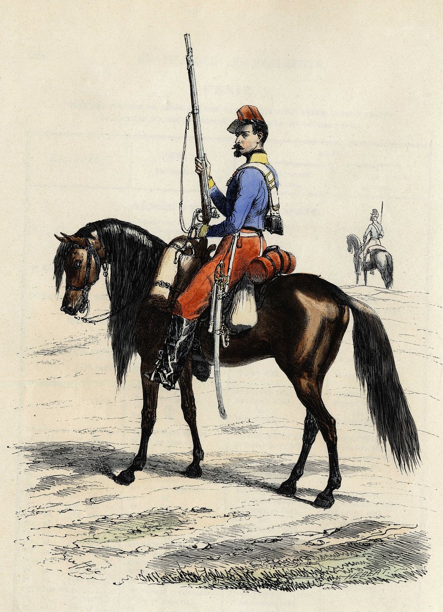 Hunter of Africa til hest, regiment dannet i 1831 og til stede i Algeriet i 1832, i "L