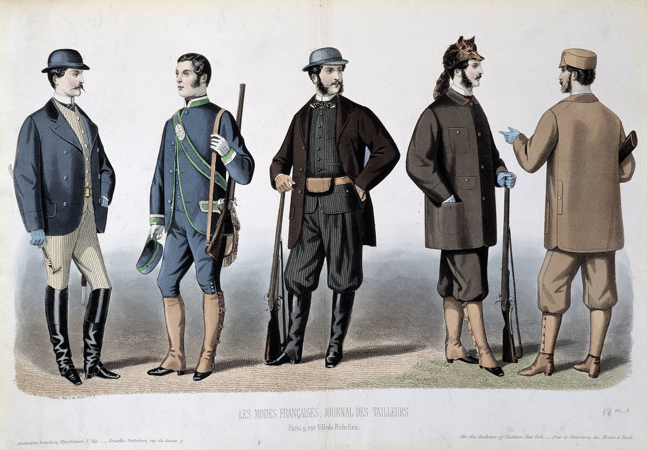 Jagttøj, ""Le Journal des tailors"" af Unknown artist