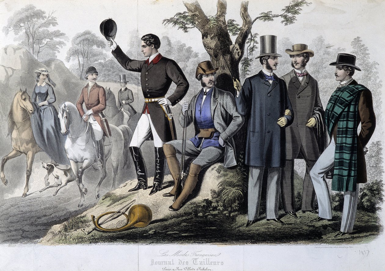 Jagttøj, ""Le Journal des tailors"" af Unknown artist