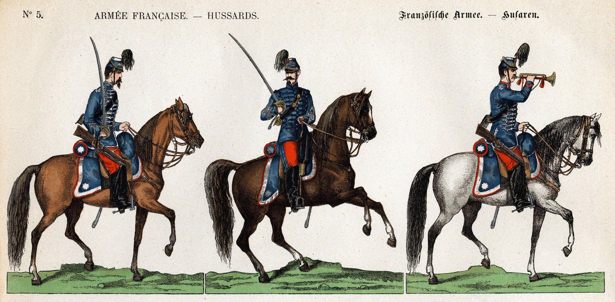 Husarer af den franske hær af Unknown artist