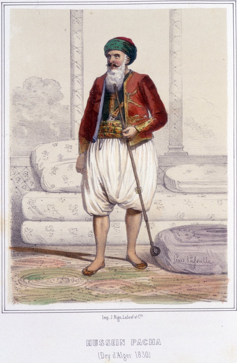 Hussein pasha, dey (bedsteonkel) af Algier fra 1818 til 1830, da franskmændene indtog Algier. af Unknown artist